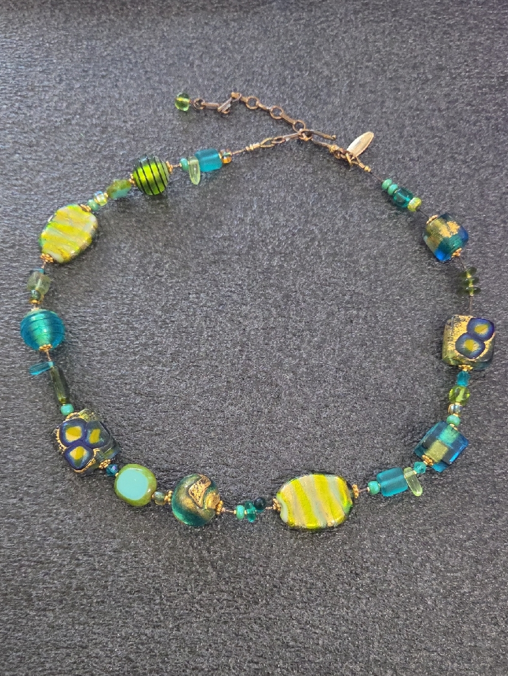Marco Polo Murano Glass Bead Vintage Ocean Fairy Necklace